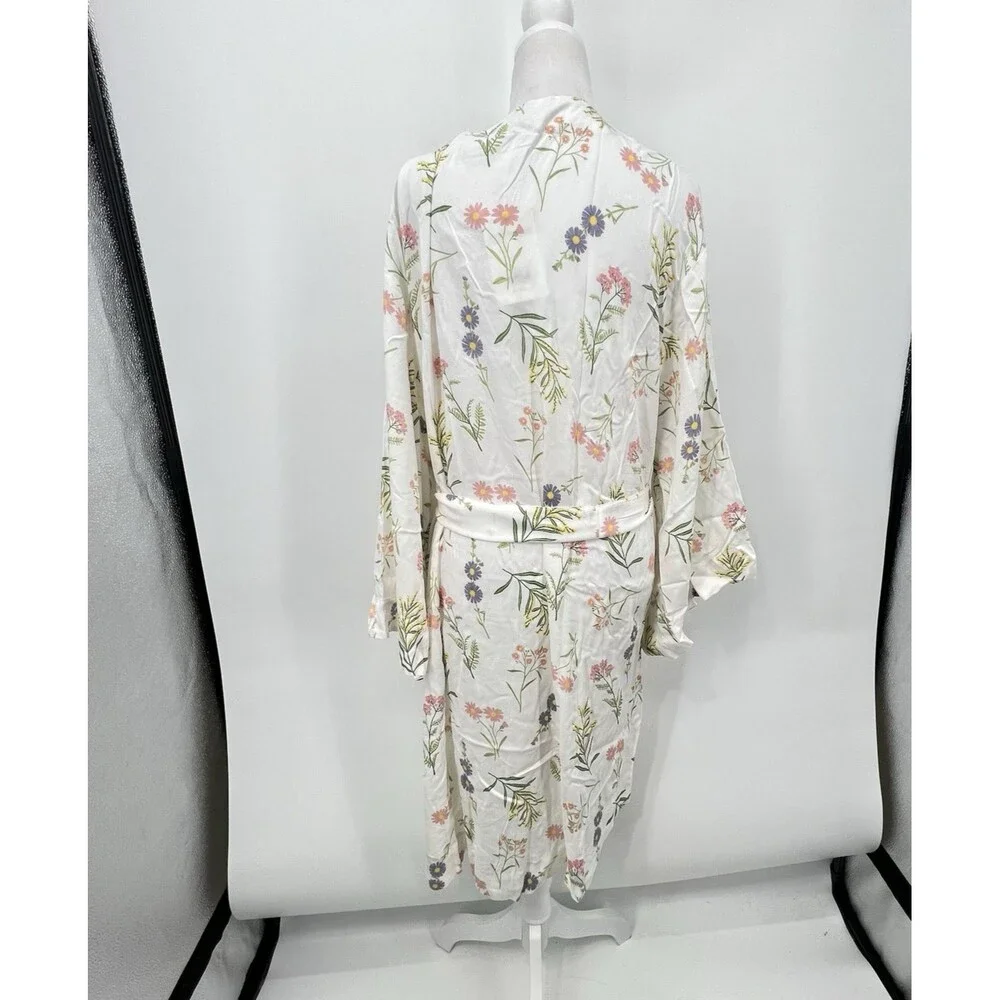 Piyama Womens Short Kimono Robe Sz XXXL Wild Flower Bloomcore Spring Romantic